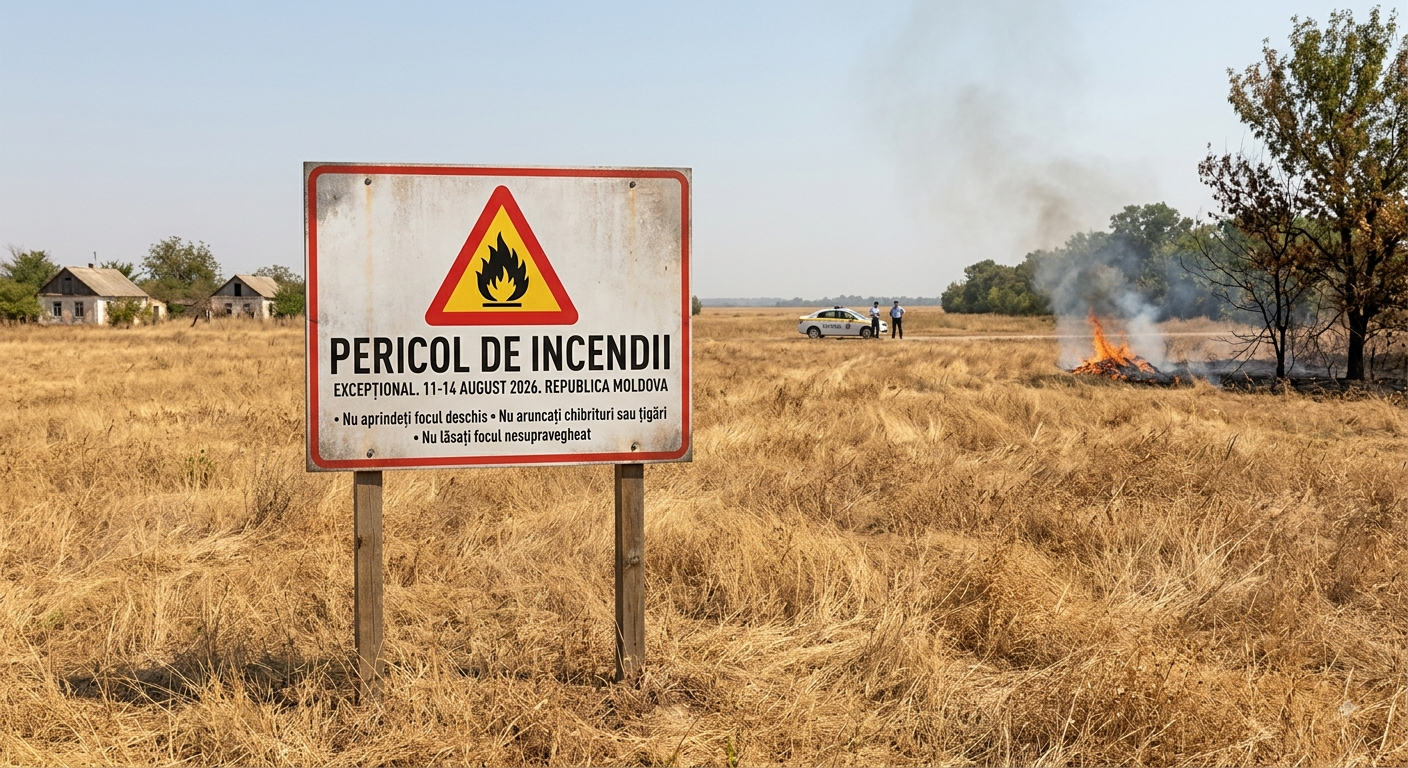 Pericol excepțional de incendii în Moldova. Avertisment pentru fermieri și populație