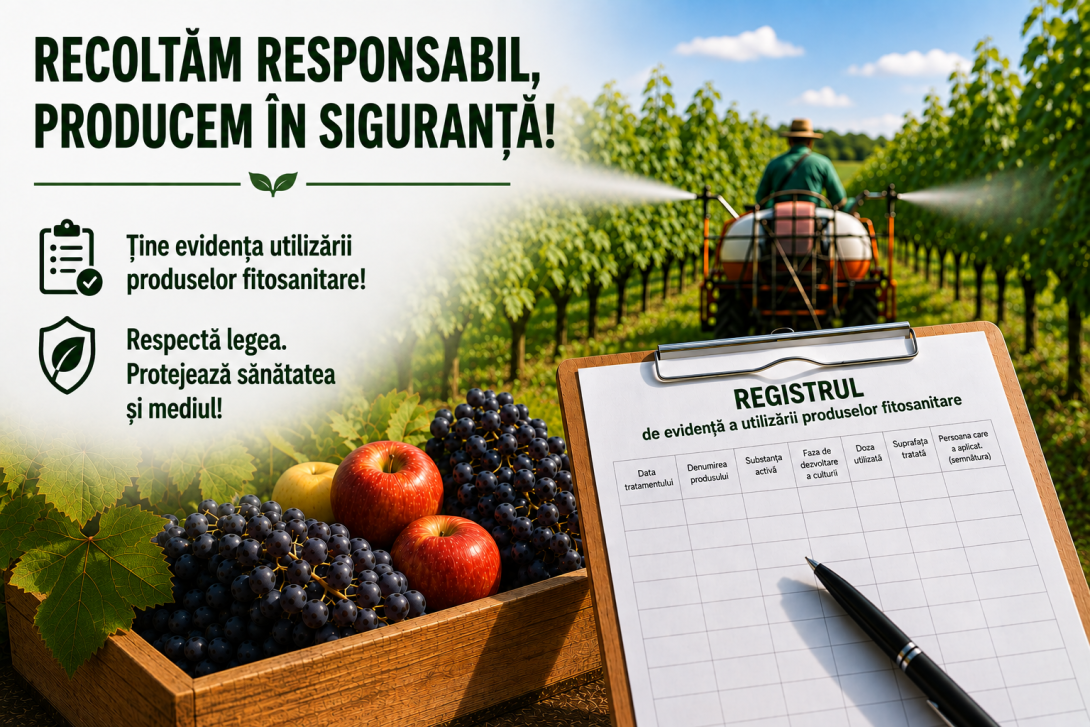 ANSA avertizează fermierii: registrul fitosanitar trebuie completat la fiecare tratament